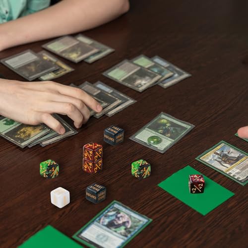 48 Pieces MTG Counter Token Dice Counters Keyword Counters Life Counter Tokens Dice Buff Tokens Compatible with Magic Card Game Accessories CCG Creature Stats (Green&red)