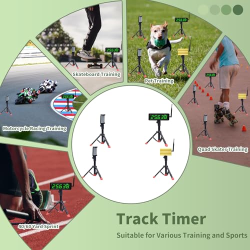 Sprint Timer for Track Wireless Race Clock, Stopwatch for Speed Training, Adjustable Tripod Precision Laser Racing Time(Smaller Tripod) - style: Smaller Tripod