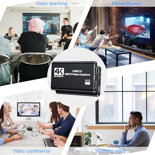 dobestyou 4K Capture Card Black for Streaming, Recording & Gaming – Video Capture Device with USB 3.0, 1080p 60fps, Plug & Play,Zero Latency for PS5, Xbox, Switch, OBS, PC, Mac - size: Capture Card Without Hdmi Cable-Black