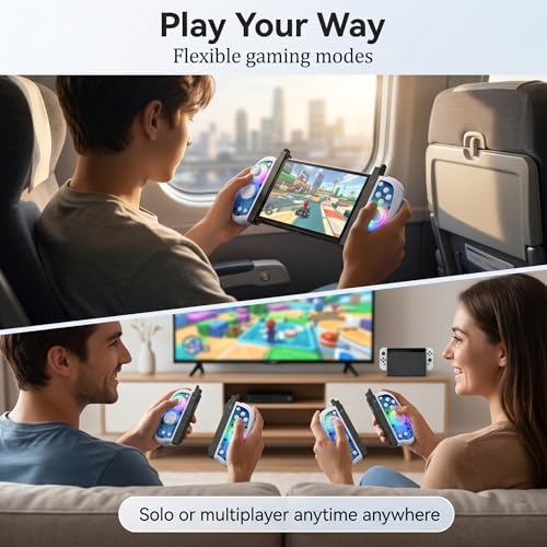 Ynnevation Hall Effect Controller Compatible with Switch, Switch OLED Lite and Switch 2 with Magnetic Charging Adapters Included Wireless RGB Gamepad with Programmable Back Buttons Turbo Motion Control
