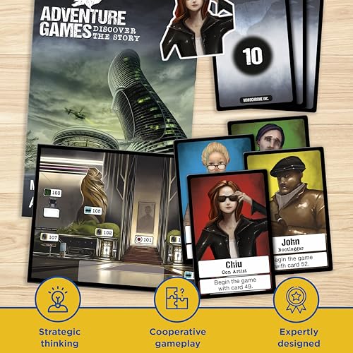 Adventure Games: Monochrome, Inc. - A Kosmos Game from Thames & Kosmos | Collaborative, Replayable Storytelling Gaming Experience for 1 to 4 Players Ages 16+