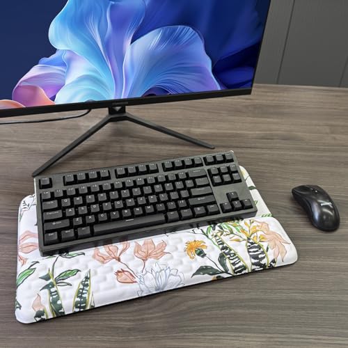 Computer Keyboard Stand with Wrist Rest, Ergonomic Tilted Keyboard Holder - Keyboard Riser with Wrist Pad - Keyboard Tray Support for Office Home - Wild Grass - color: Keyboard Stand-wild Grass