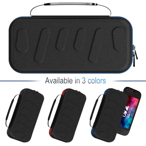 ADVcer Switch 2 Carrying Case with 24 Game Card Cartridges and Large Zipper Pocket, EVA Hard Shell Portable Travel Protective Case for Nintedo Switch2 Handheld Console, Controller & Accessories (Blue) - color: Blue