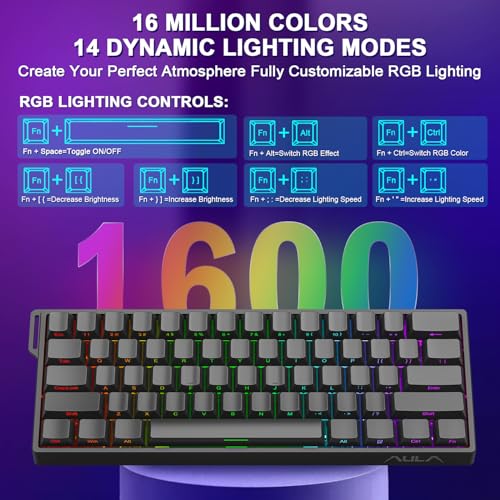 WIN60 HE 60% Mechanical Keyboard Wired, Hall Effect Gaming Keyboard Magnetic Switch Hot Swappable, Adjustable Actuation Rapid Trigger 8000Hz Polling Rate, RGB Keyboard - color: WIN60 Side-printed Black