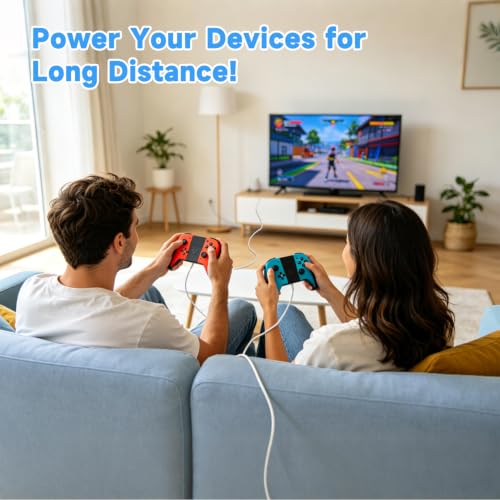 30ft/9M Long USB C Cable, Charging and Data Transfer, Durable USB A to USB C Power Charging Replacement Cord for Home Security Cameras, Phones, Switch Pro Controllers and More USB-C Devices-White - size: 30ft