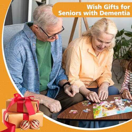 6 Packs 20 Large Piece Puzzles for Seniors with Dementia│Alzheimer’s Puzzles Memory Cognitive Games Easy Jigsaw Puzzles for Elderly Seniors with 6 Storage Bags(Animal) - style: animal