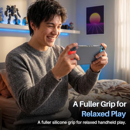 TNP JoyCon Cover for Nintendo Switch 2 Controller Case, Red/Blue | 2-Piece Anti-Slip Skin Set for Left and Right Joy-Con 2 Controllers with Matching Thumb Grip Caps; Controllers Not Included - color: Red+Light Blue