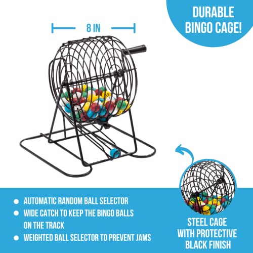 Regal Games Deluxe Bingo Game Set with Cage, Board, Balls, 18 Cards, and Chips - color: 18 Card Set