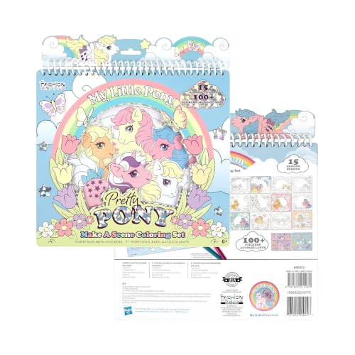 Fashion Angels My Little Pony Sticker & Activity Bundle, Includes Make A Scene Pretty Pony Portfolio & 1000+ Sticker Book, Arts & Crafts Kits for Kids