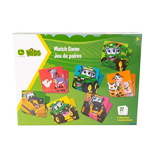 John Deere Kids Matching Game - Farm Themed Memory Game for Toddlers and Kids - John Deere Toys - Preschool Games and Learning Activities - 27 Matches - Ages 3 Years and Up