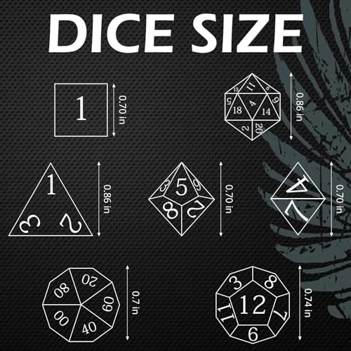 DND Dice Set Dungeons and Dragons Dice, 7 Piece Liquid Core Eye Dice Set D&D Dungeons and Dragons Sharp Edge Resin Dice with Gift Box, Polyhedral Role Playing RPG Dice D20 D12 D10 D8