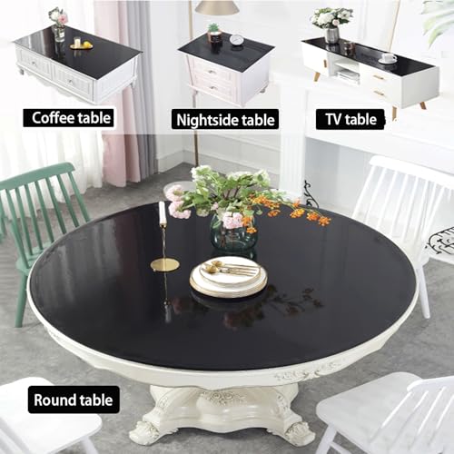 Black Plastic Table Cover Protector,1.5 mm PVC Tablecloth 25x37Inch Waterproof Desk Cover Protector Non-Slip Table Pad for Kitchen,Dresser,Gaming Desk,Dining Room Tables Anti-Scratch - size: 25x37 Inch