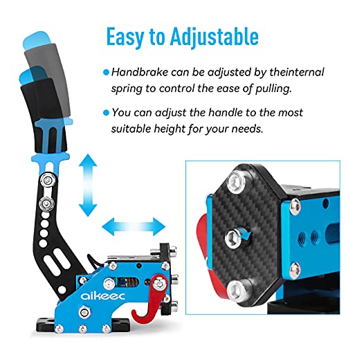 aikeec 64 Bit USB Handbrake with Clamp for PC Windows Sim Racing Games G25 G27 G29 T500 FANATECOSW Dirt Rally with Handle Grip - color: blue, size: with clamp