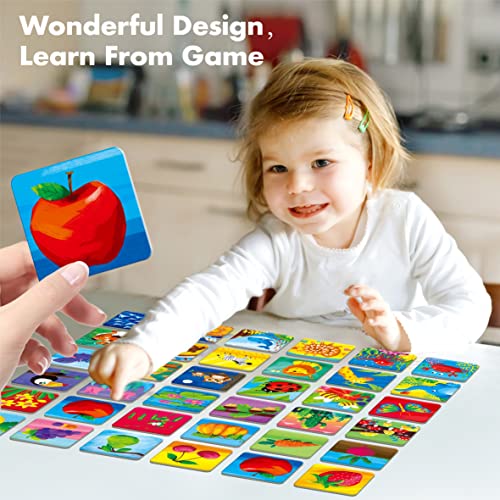 Hebayy Memory Matching Game, 72 PCS Nature Theme Matching Cards for Toddlers 36 Pairs Memory Cards for Preschool 4 5 6 Years Old - style: Nature Theme