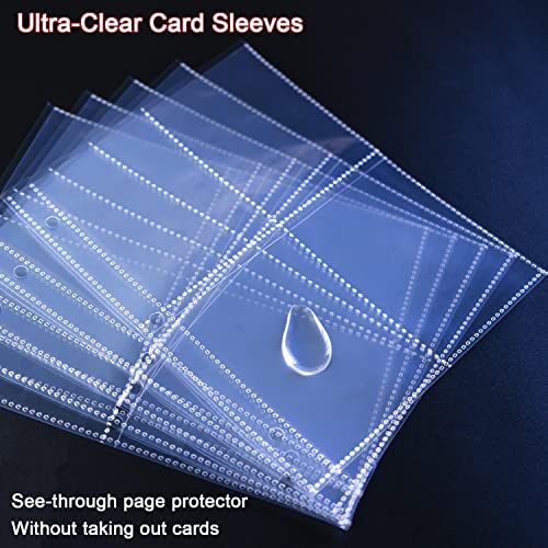 20 Pack 160 Pockets 2.5x3.5 Trading Card Sleeves,A5 Binder 4 Pocket Card Sleeves,Double-Sided 4 Pocket 6.1x7.6 Page Protector,Ultra-Clear Game Card Sheets for A5 Mini 3 Ring Binder - color: 20 Pack