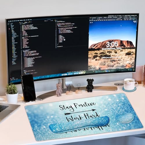 4-in-1 Large Gaming Mouse Pad, Keyboard Wrist Rest Pad & Wrist Support Mousepad Set, Extended Desk Pad Waterproof Desk Mat for Home Office Study Game - Stay Positive - color: Stay Positive