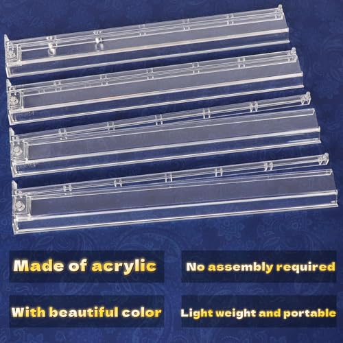 4-Piece Transparent Mahjong Racks with Pushers Set – One-Piece Mahjong Racks & Pushers, Classic American Mahjong Tile Game Accessories, Rotating Mah Jongg Accessories for Smooth Play