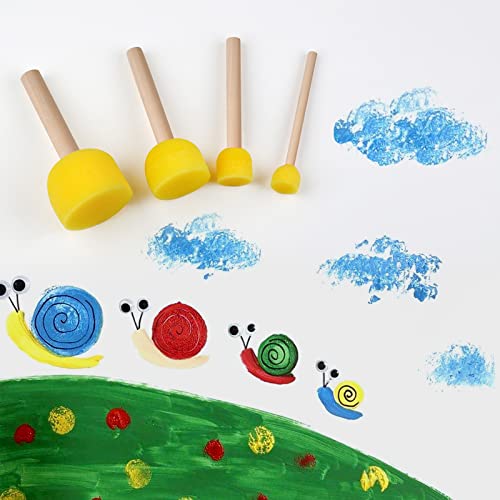 30 Pcs Round Sponges Brush Set, Round Sponge Brushes for Painting, Paint Sponges for Acrylic, Painting Tools for Kids Arts and Crafts (4 Sizes) - size: 30 PCS