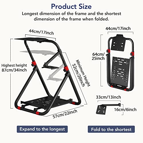 DIWANGUS Racing Wheel Stand Steering Wheel Adjustable Stand Foldable Mount for Logitech G29 G920 G923 G27 G25 for Thrustmaster T248 T300RS T150 458 TX PS4 PS5(Only Stand, Without Chair Link)