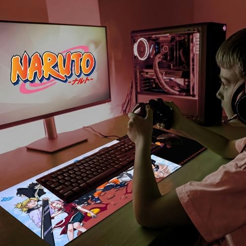 Culture Fly Large Gaming Mouse Pad (31" x 15") Naruto - Extended XL Computer Desk Mat, Cool Anime Keyboard Deskmat, Big Desktop Deskpad for Gamer - color: Naaruto2
