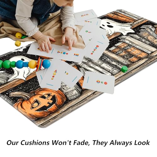 Bookshelves and Pumpkin for MTG & TCG Playmat Mouse Pad,BFDHGQZC 24" x 14" Game Mat for MTG/RPG/CCG Trading Card Game Playmats Table Mat Perfect for Card Games Video Games Computer Office - color: Bookshelves and Pumpkin