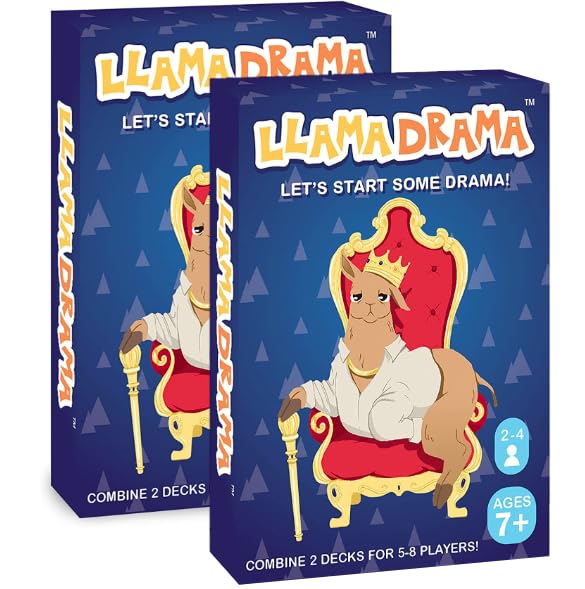 Llama Drama Card Game 2-Pack Bundle for 2-8 Players – Ages 7+, Fast 15-Min Play, Fun Gift for Kids and Teens - style: 2-Pack Original