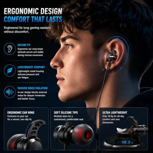 KASOTT SoundMaster Pro V1 - Gaming Earphones with Dual Audio Drivers,Battle Buds,in-Line Mic with Mute and Volume Control, Compatible with Xbox Series,Xbox One,PS5,PS4,Switch,Pc with 3.5mm Aux