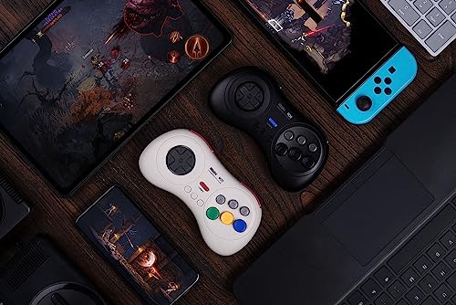 8Bitdo M30 Bluetooth Controller for Switch, Windows and Android, 6-Button Layout for SEGA’s Classic Games (White) - color: White