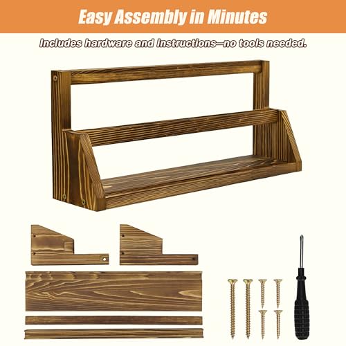 2-Tier Wooden Trading Card Display Stand - Brown Display Case for Graded Sports Cards, Baseball & Basketball Card Collection Showcase(WD4017) - color: Brown 2-Tier