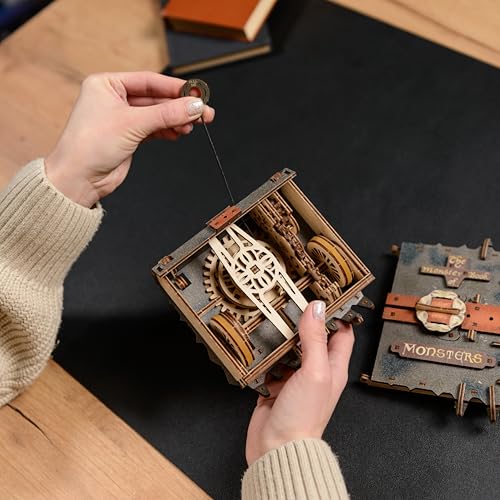 UGEARS Harry Potter The Monster Book of Monsters - 3D Wooden Puzzle for Adults, Mechanical Wooden Model Kit, DIY Building Craft Kit, Brain Teaser Puzzle, Collectible Book Design, Hobby Gift for Adults - style: The Monster Book of Monsters