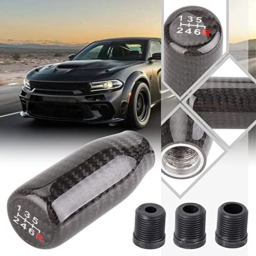 Carbon Fiber Shift Knob for Automatic and Manual Vehicles, Carbon Fiber Gear Shift Knob, 6 Speed Black - size: 6 Speed