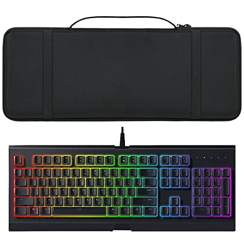co2CREA Hard Case for Razer Cynosa Chroma/Cynosa V2/Ornata V2 | Blackwidow V3 Pro/Blackwidow V3 /Huntsman Elite/Huntsman V2 Analog Gaming Keyboard Compatibility, Travel Case Replacement - size: for Full Size Keyboard