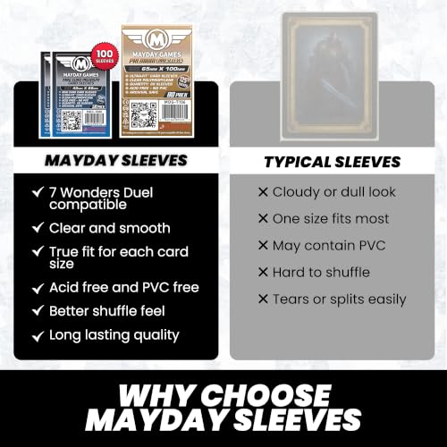 Mayday Games 7 Wonders Duel Game Accessory - Premium Card Sleeve Bundle - size: Premium, style: 7 Wonders Duel