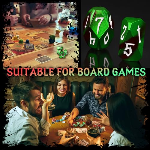 FONVGOGO Metal DND Dice Set for Dungeons and Dragon Dice Collector Gift RPG | Unique Cool Stonehenge Design,Polyhedral D and D Dice for DND Lovers Tabletop Role Playing Games TTRPG, Black Green - color: S Black Green