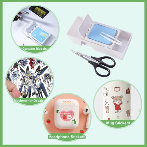 BFFDIYCLUB All-in-One Hobbyist Decal Kit - Curved Scissors, Tweezers, Sponge Pad - Perfect for Model, Aircraft, and Tank Models (PM008)