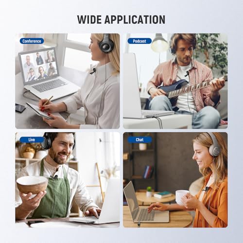 NEEWER USB Lapel Microphone, Plug & Play Mini Omnidirectional Clip On Lavalier Mic with 3.5mm Monitoring Headphones Jack for USB 2.0 Mac Windows PC Laptop Computer YouTube Skype Podcast Gaming, LM2 - style: 1 Pack w/USB A & 3.5mm TRS Plug