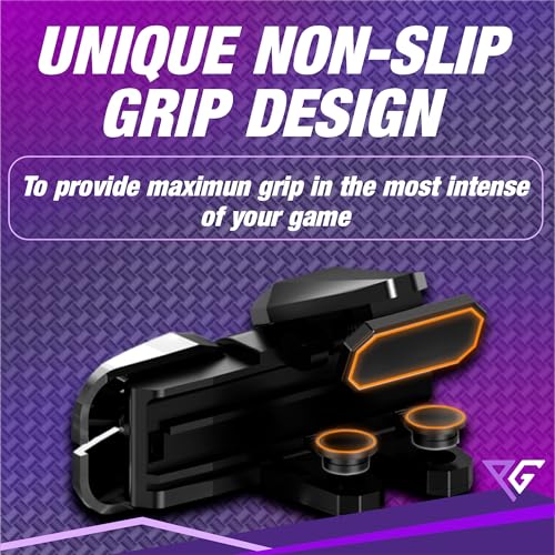Progameplays Phone Triggers Gaming 4 – L1 L2 R1 R2 Mobile Controller for PUBG Mobile, COD 4 - Finger Triggers for Fast Aim & Shooting – No Lag Shooter Accessory for iPhone & Android Smartphones (PRO-T2)