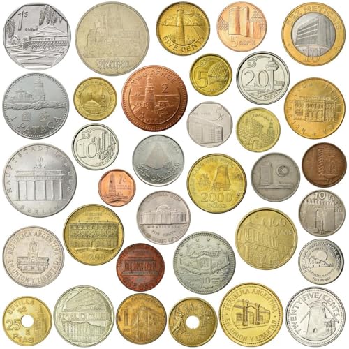 Historic Buildings Novelty Coin Collection - Lighthouses, Ports, Windmills, Skyscrapers, Airports, Houses, Gates, Monuments, Banks, Theaters - 10 Fantasy Coins - color: 10 Misc. Buildings Coins