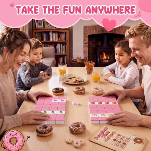 Capoda 2 Players Mahjong Block Set with 65 Tiles Pink Melamine Tiles Velvet Drawstring Bag and 2 Acrylic Dice Portable Mahjong Tile Game Ocean Animals and Food Pattern for Summer Travel Family Game - style: Animal and Food