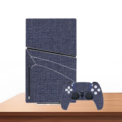 Console Skin Sticker Wrap Compatible with PS5 Slim Disc (Blue) | Protective Vinyl Decal, Game Controller Cover - color: Blue