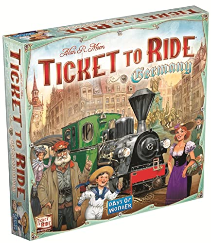 Asmodee Ticket to Ride Germany Board Game - Expand Your Railway Adventures! Fun Family Game for Kids & Adults, Ages 8+, 2-5 Players, 30-60 Minute Playtime - style: Germany