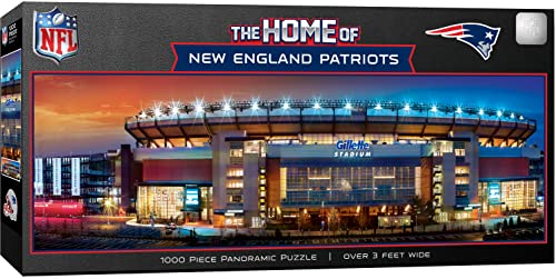 MasterPieces 1000 Piece Adult Jigsaw Puzzle - NFL New England Patriots Stadium View Panoramic - 13"x39" - Eco-Friendly, Challenging, Officially Licensed - style: New England Patriots