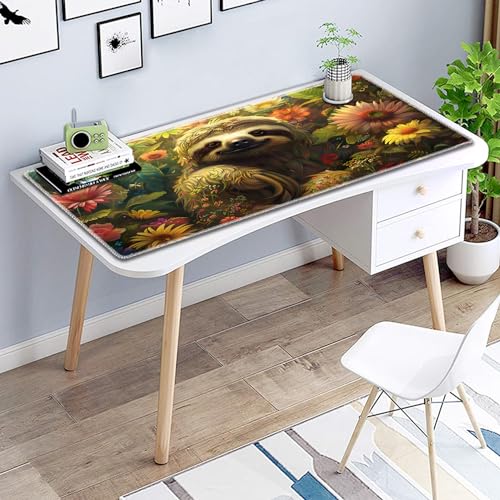 for MTG Playmat Non-Slip Rubber Play Mat with Storage Bag Combination, Ideal for Card Game Lovers TCG Play Mat, Flower Sloth - color: Flower Sloth