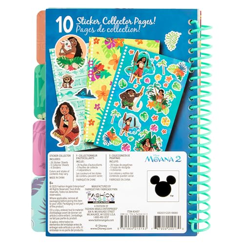 Fashion Angels Disney Moana Sticker Book | Includes 1000+ Moana-Themed Stickers & 10 Collector Pages, Ideal Arts & Crafts for Kids Ages 8+ - color: MULTI