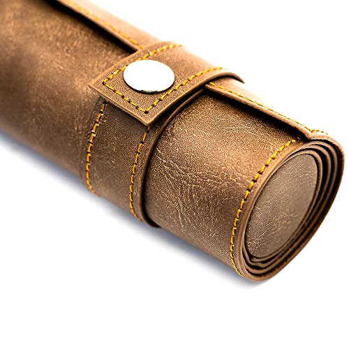 Cusdie 2 in 1 Dice Rolling Mat & Zippered Dice Holder Dice Tray- Compatible with DND Polyhedral Dice (Brown) - color: Brown