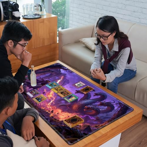 MTG Playmat 24" x 14" with High Elastic Rubber Base Non-Slip Rubber HD Fade-Resistant Printing Durable TCG Gaming for Card Games Desk Mat & Mouse Pad, Elf Archer Vs Hydra Fantasy Battle - color: Elf Archer Vs Hydra Fantasy Battle, size: 24" x 14"