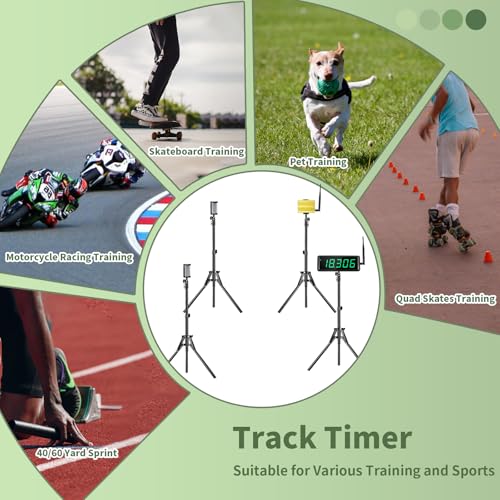 Sprint Timer for Track Wireless Race Clock, Stopwatch for Speed Training, Adjustable Tripod Precision Laser Racing Time(Taller Tripod) - style: Taller Tripod