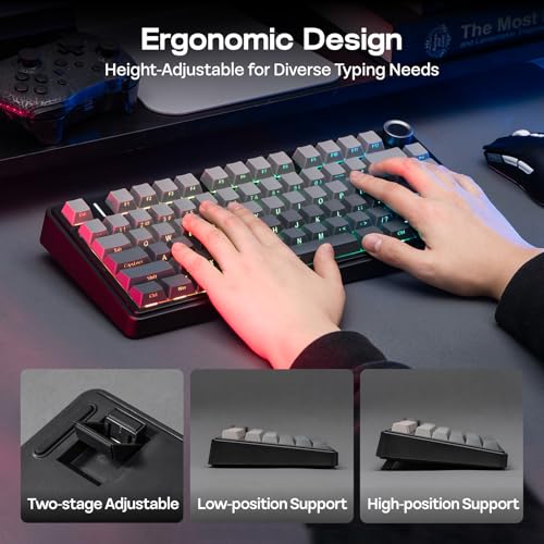 EPOMAKER x Aula F75 Gasket Mechanical Keyboard, 75% Wireless Hot Swappable Gaming Keyboard with Five-Layer Padding&Knob, BT/2.4GHz/USB-C, RGB (Black Gradient, LEOBOG Reaper Switch) - color: Black Gradient, size: LEOBOG Reaper Switch