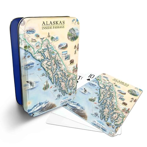 Xplorer Maps Alaska Inside Passage Map Standard 52-Deck Playing Cards - Official Vegas Poker Size - color: Alaska Inside Passage