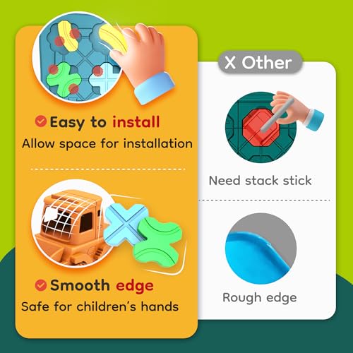 Kids Toys STEM Board Games - Logical Road Builder Brain Teasers Puzzles for 3 4 5 6 7 Year Old Boys Girls, Educational Montessori Birthday Gifts for Ages 4-8 Preschool Classroom Learning (32 PCS)
